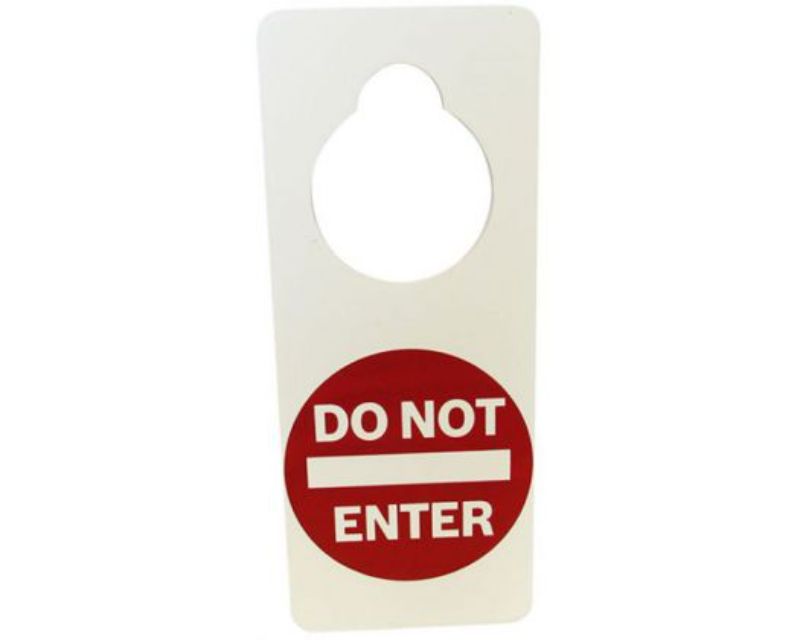 Bold 'No Entry' door sign, 24x10 cm, durable, weather-resistant, enhances security and privacy in homes and offices.