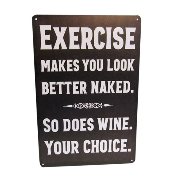 Retro tin art sign "Better Naked" measuring 30cm x 20cm, perfect for adding charm to any space.