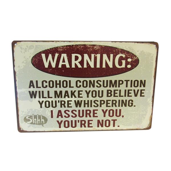 Retro Art Tin Warning sign, 30cm x 20cm, adds quirky charm and style to any space with its durable design.