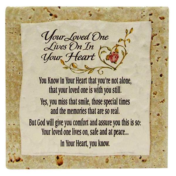 Ceramic heart-shaped message tile with stand, 9.5 x 9.5 cm, vibrant colors for home decor or gifting.