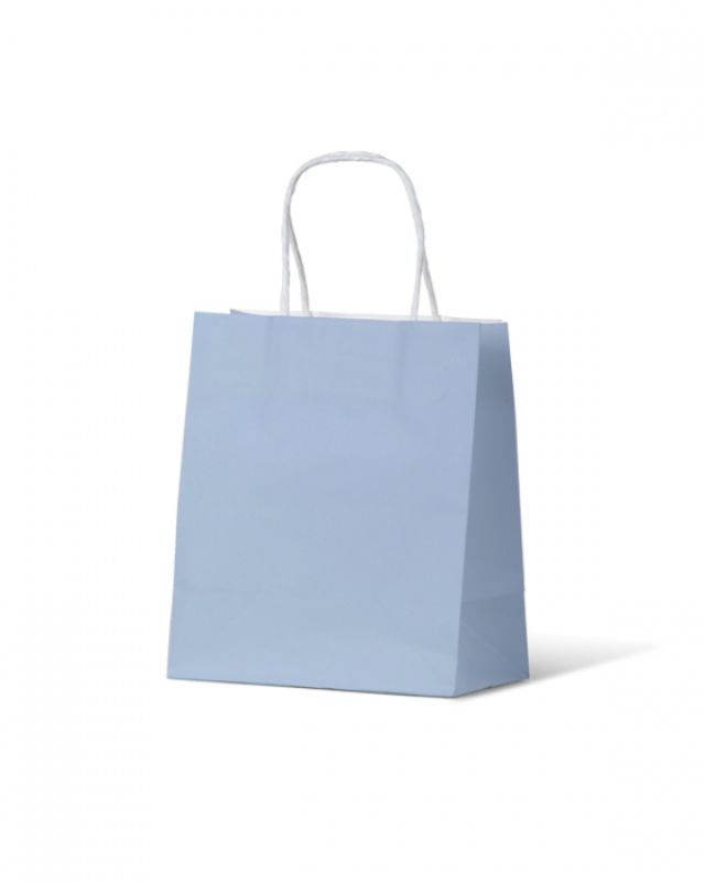 French Blue small paper bags, eco-friendly and stylish, perfect for sustainable retail and event packaging, 200 units.