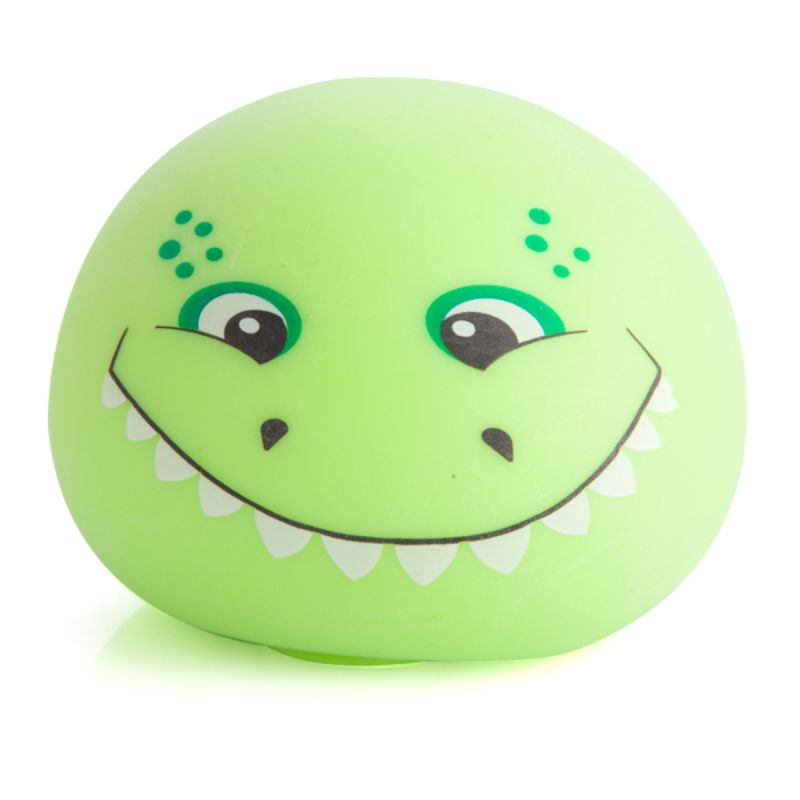 Colorful, oversized 10cm dinosaur ball with a soft, squeezable texture for stress relief and fun playtime for kids.