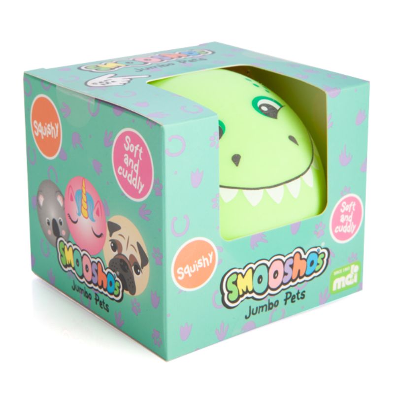 Oversized 10cm squishy ball with a vibrant dino design, perfect for stress relief and imaginative play for kids.