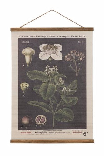 Vintage Canvas Allspice Print, 60x96cm, featuring rich colors and a charming vintage aesthetic for elegant home decor.