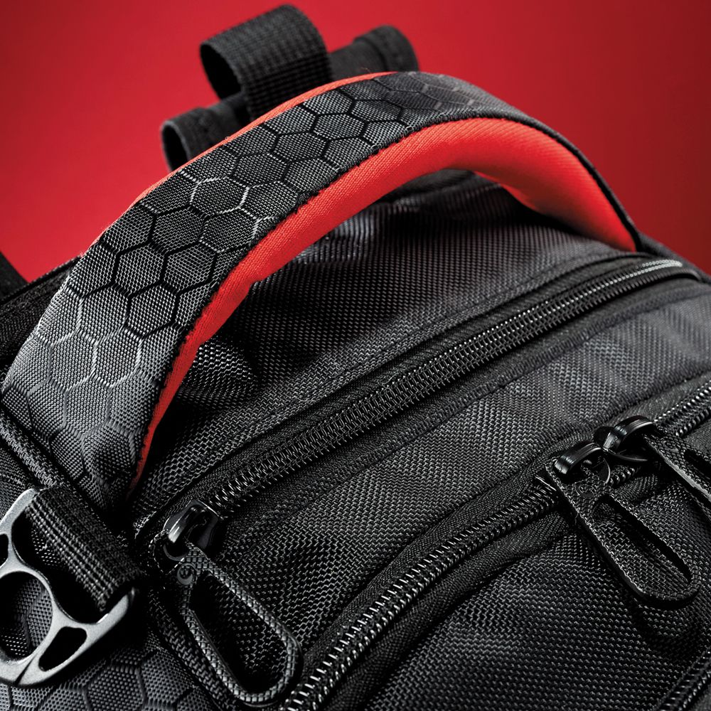 Sleek padded backpack with TSA-friendly laptop compartment, versatile pockets, and ergonomic design for travel and daily use.