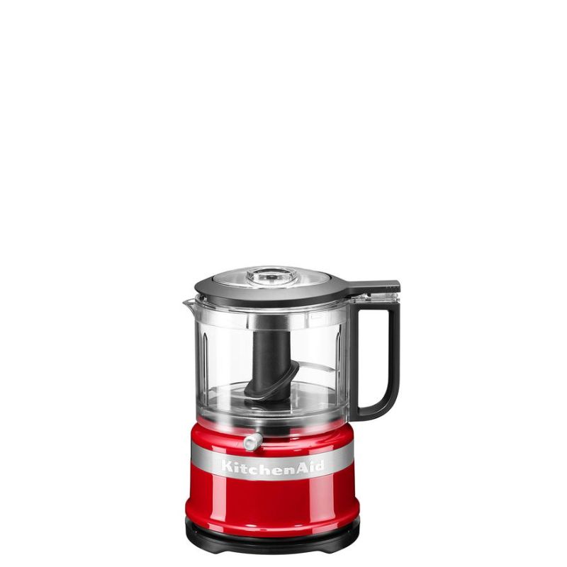Compact KitchenAid 3.5 Cup Mini Food Processor in Empire Red, featuring one-touch operation and dual-speed settings for versatile food prep.