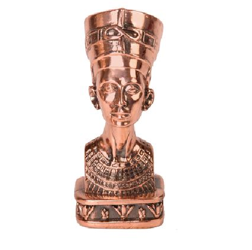 Nefertiti ornament, 9cm tall, adds unique character and a striking feature to any room decor.