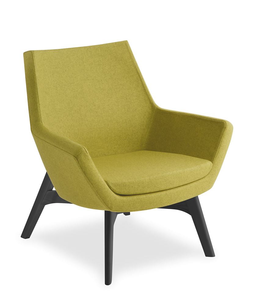 Eton Mid Back Armchair in Blazer Dunhurst with a black timber base, offering stylish comfort for modern interiors.