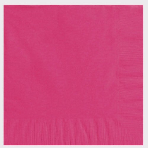 Magenta 2-ply beverage napkins, 25cm x 25cm, pack of 20, stylish and absorbent for parties and events.