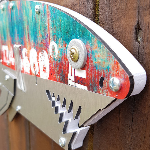 Layered fish shark wall art, crafted with precision CNC cutting, ideal for fishing lovers and ocean enthusiasts.