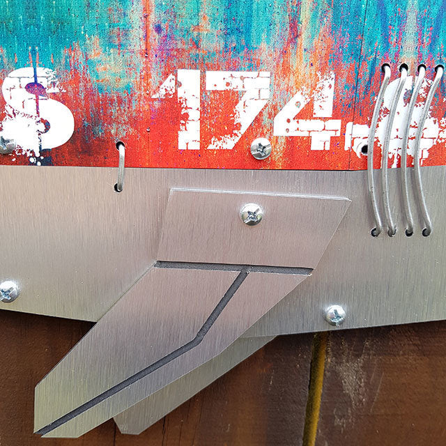 Layered shark wall art (710mm), expertly crafted with CNC cut materials, ideal for ocean lovers and perfect for gifting.