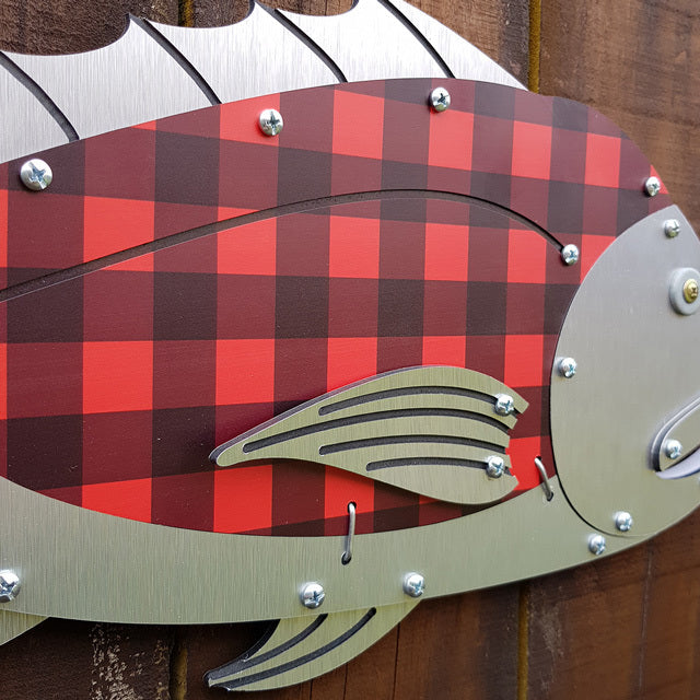 Layered Fish Snapper Wall Art, 600mm, handcrafted with precision, ideal for marine decor enthusiasts, ready to hang.