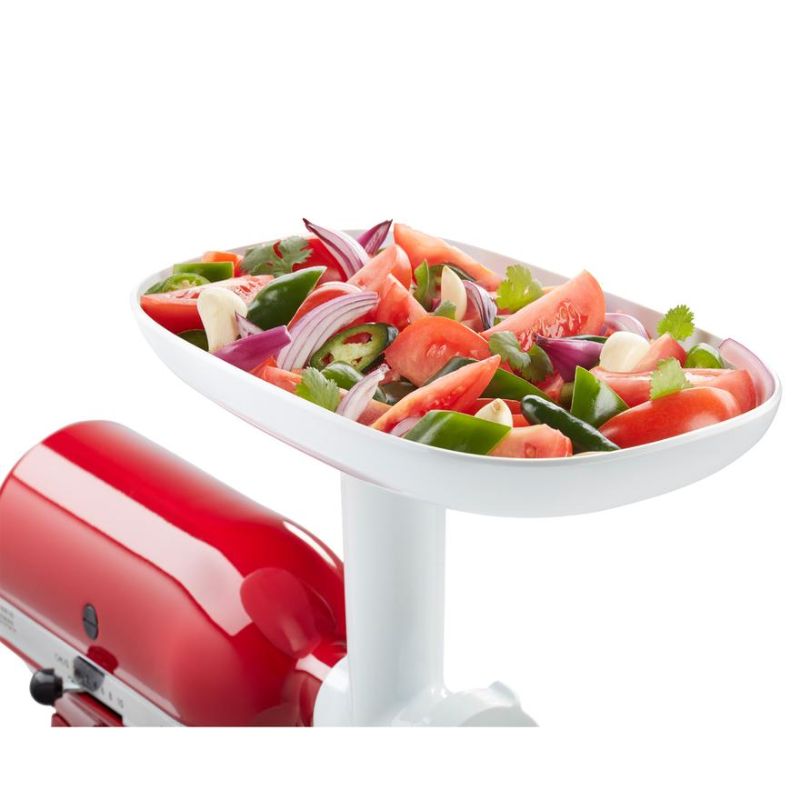 KitchenAid Food Tray for FGA enhances food prep with durable design for grinding meats and preparing ingredients efficiently.