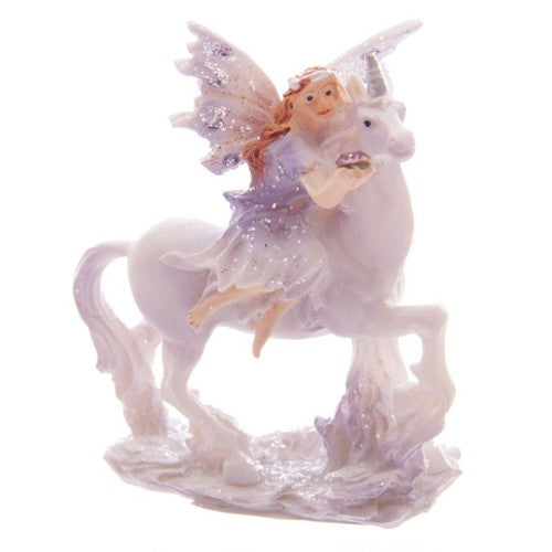 Set of 12 enchanting lilac glitter fairy and unicorn figures, perfect for imaginative play and magical decorations.