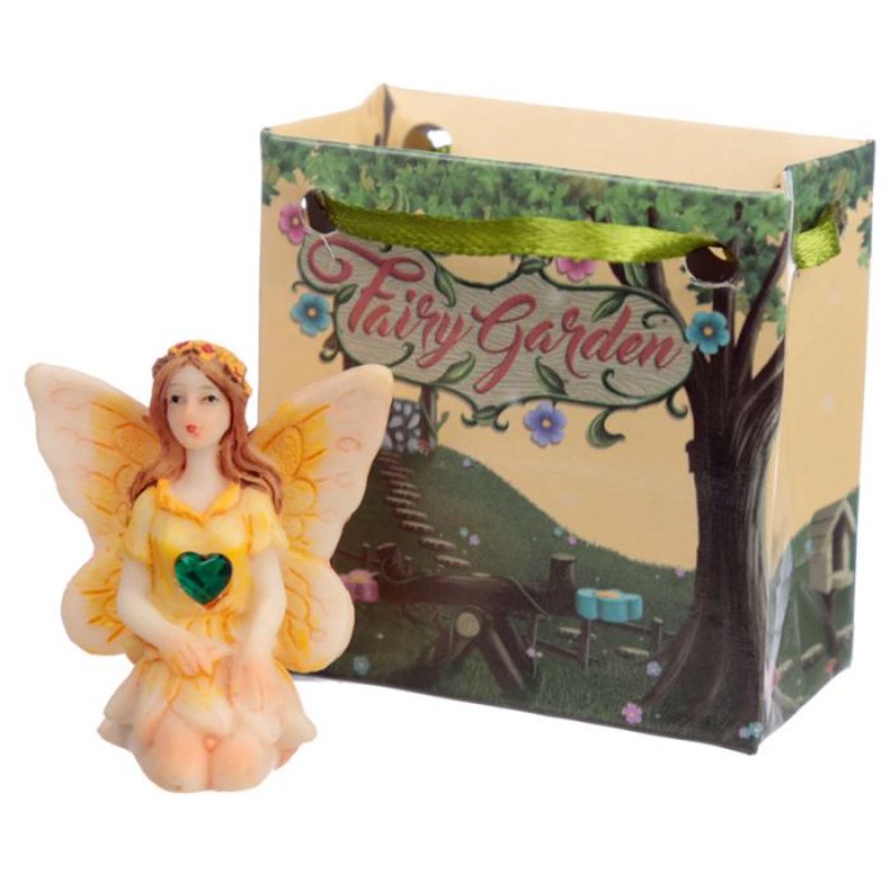 Set of 24 assorted resin gemstone fairies in mini gift bags, perfect for gifting at special occasions.