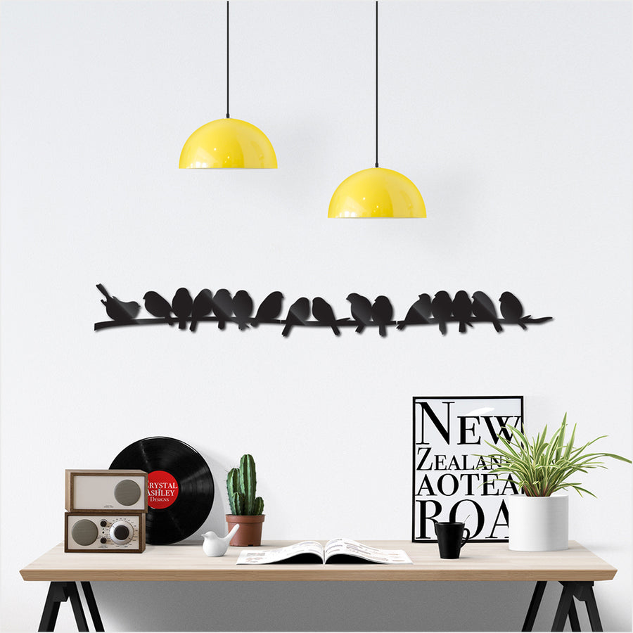 Flock of Sparrows wall art in ACM, 1258 x 144mm, colorful and elegant, perfect for enhancing any living space.