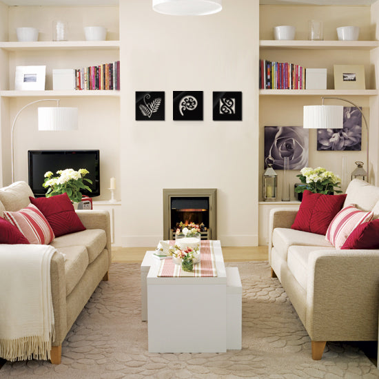 Vibrant Frond Square Panel wall art celebrating Kiwi culture, measuring 300 x 300 mm, made from durable ACM material.