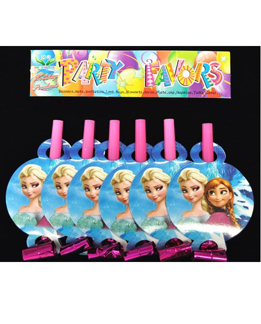 Colorful Frozen-themed party blowers, 32 pieces total, adding fun to any celebration.
