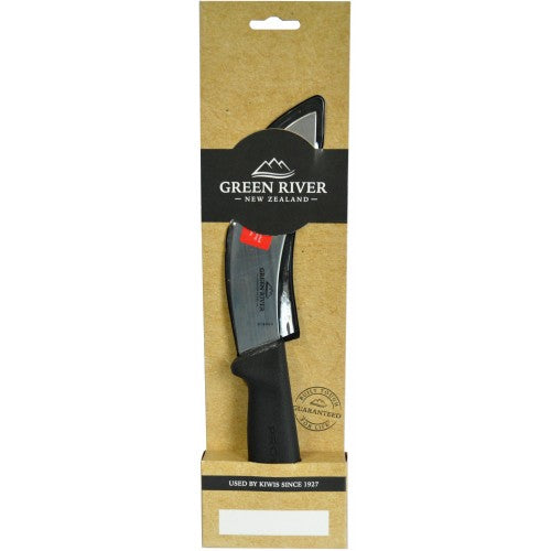 Green River #100 Skinning Knife featuring a 17cm high carbon steel blade and slip-resistant Progrip handle for outdoor use.