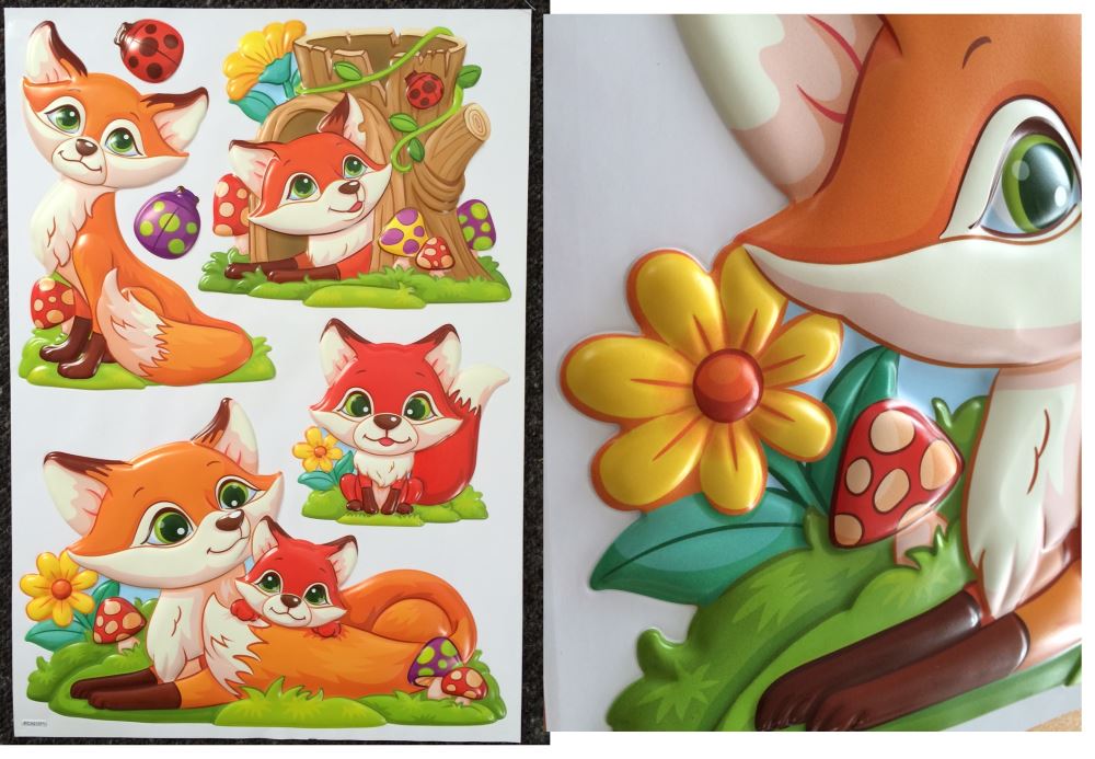 Vibrant owl wall decal in 3D design, perfect for kids' rooms or adding whimsy to any decor, now at clearance price.
