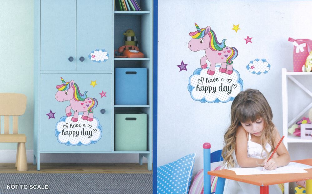 Personalised pony wall decal, 30cm x 21cm, removable & reusable, perfect for vibrant home decor without damage.