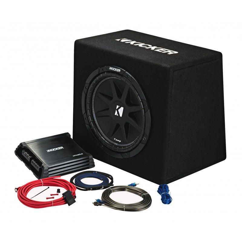 12IN PORTED ENCLOSURE WITH MATCHING AMP AND WIRING KIT - KICKER