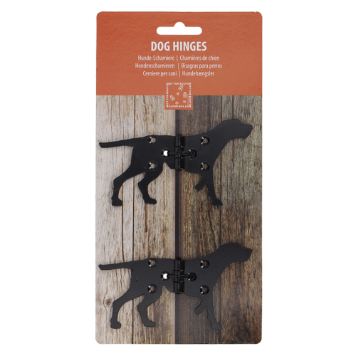 Whimsical dog-shaped door hinges, 12 x 7cm, set of 2 assorted designs, perfect for adding charm and functionality to your home.
