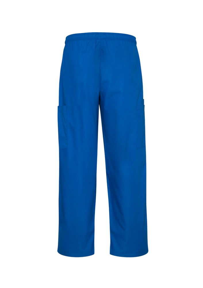 Unisex Royal blue scrubs cargo pants in size XL, featuring elastic waist, multiple pockets, and breathable, durable fabric.