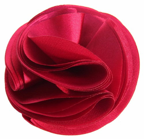 Elegant 8.5cm satin layers flower fascinator ideal for weddings and special occasions, versatile as brooch or hat decoration.