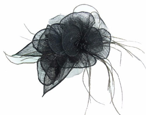 Cinnamay Spot Feather Fascinator featuring a 17cm diameter, adorned with spotted feathers, perfect for elegant occasions.