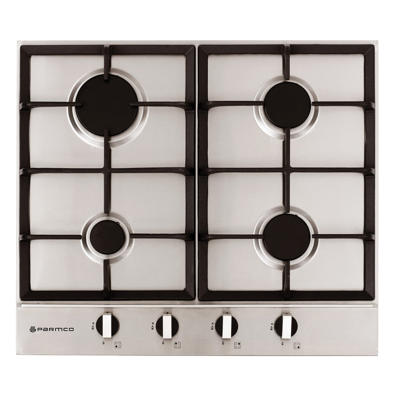 Parmco - Hob - 600mm  - 4 Burner - Gas - Stainless Steel