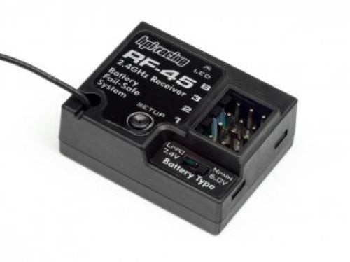 High-performance 3-channel RF-45 receiver for RC vehicles, offering reliable 2.4GHz frequency and exceptional control.