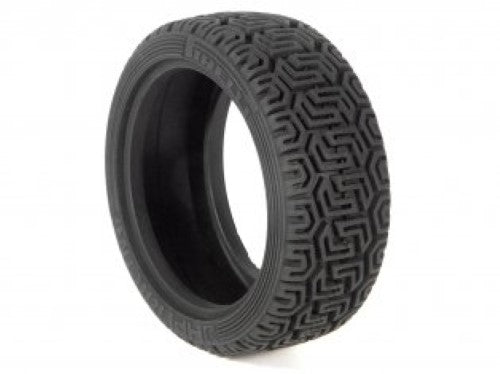 Pirelli Rally S Comp tires for 1/10 RC cars, 26mm wide, with multi-directional tread for superior grip on various terrains.