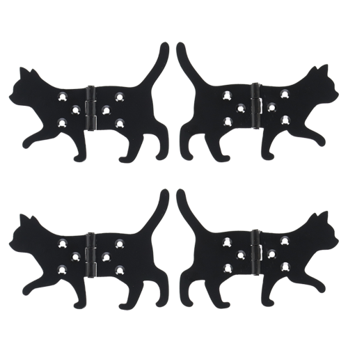 Cat-shaped iron hinges (12x10cm, set of 2 assorted) add whimsical style and functionality to your home decor.