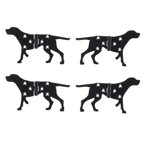 Whimsical dog-shaped door hinges, 12 x 7cm, set of 2 assorted designs for a charming home decor upgrade.