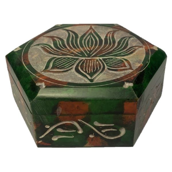Lotus Soapstone Jewellery Box
