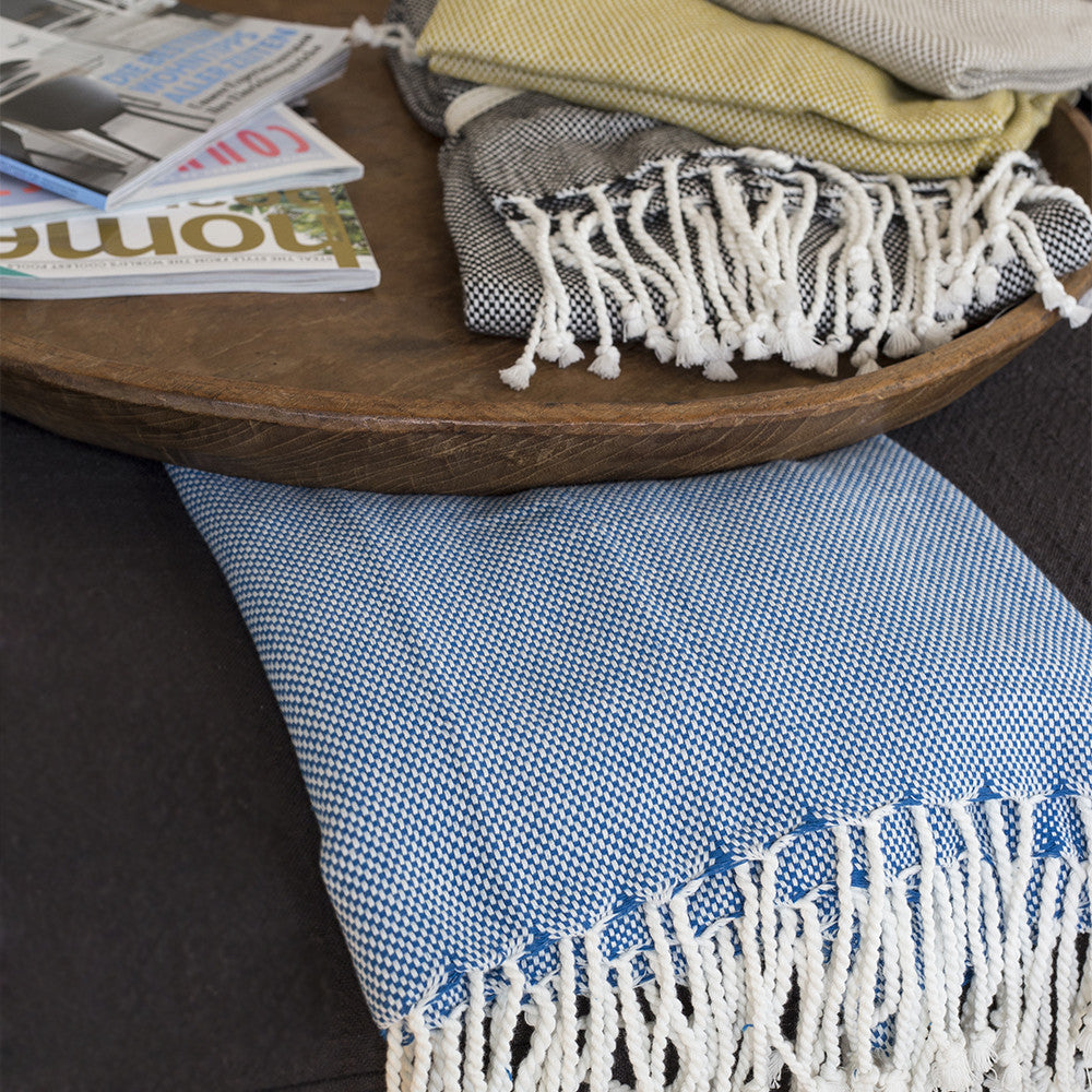 Elegant Basket Weave Raven Throw by Raine and Humble, 100% cotton, versatile and stylish, perfect for warmth and decor.