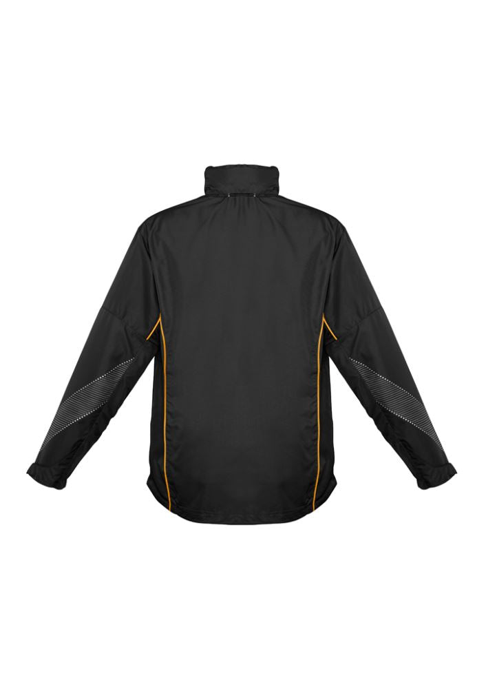 Adults Razor Team Jacket in black and gold, size 2XL, featuring breathable panels, stow-away hood, and zippered pockets.