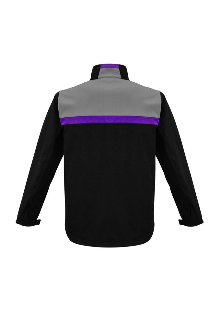 Unisex Charger Jacket in Black/Purple/Grey, size XXS, featuring water repellent fabric, cozy fleece lining, and stylish design.