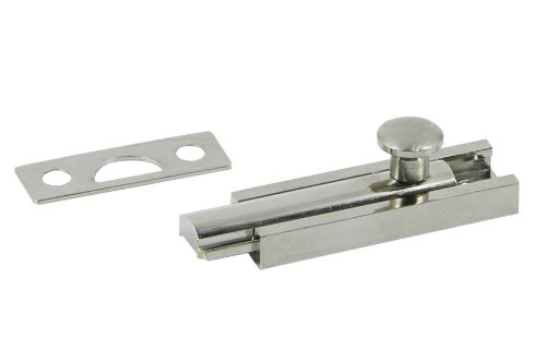 50mm solid brass socket bolt concealed fixings with satin nickel finish, ideal for cabinetry and furniture applications.