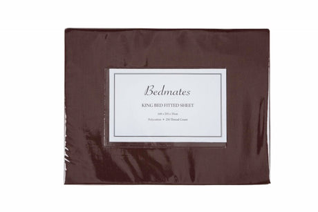 King flat sheet in rich Java color, 250TC polyester cotton blend, soft, durable, and easy to maintain, perfect for elegant bedrooms.