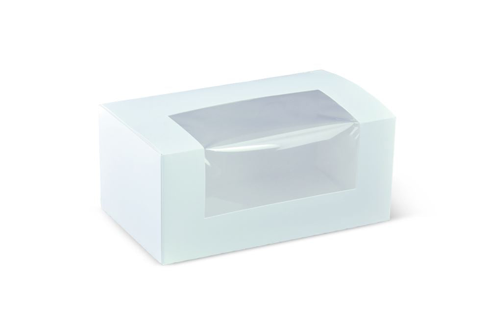 Clearance 7" cake boxes with window for showcasing pastries, 50 units designed for stylish, grease-protected packaging.