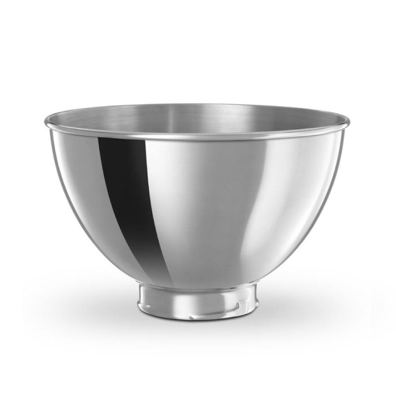 KitchenAid 2.8L stainless steel bowl for Tilt-Head mixers, durable and spacious for mixing, whipping, and kneading.