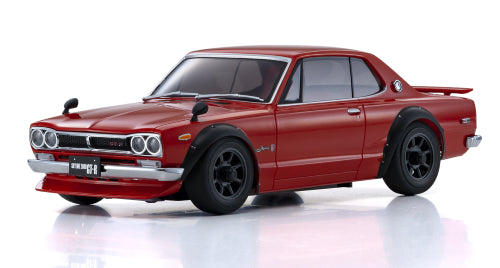 Kyosho ASC MR03 KPGC10 Red 60th Anniversary body shell for Mini-Z, featuring vibrant red finish and exquisite detailing.