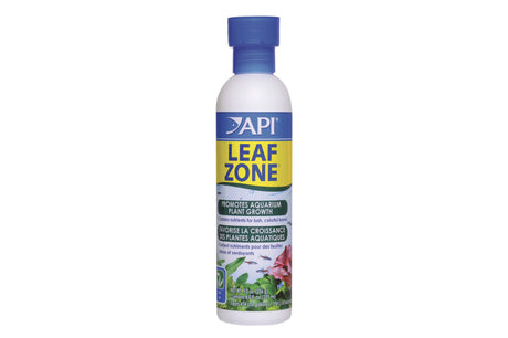 API Leaf Zone 237mL bottle for aquarium plant care, enriching growth with chelated iron and potassium for vibrant, healthy plants.