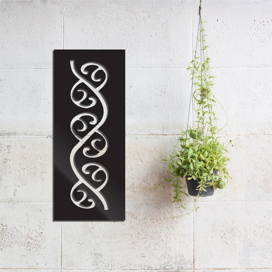 Koru Vine ACM Panel wall art featuring a swirling vine pattern, enhancing decor with nature-inspired elegance and cultural significance.