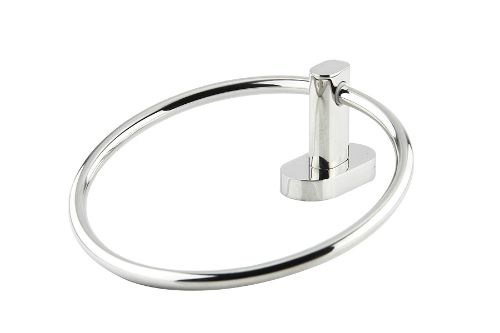 Luca Towel Ring in polished stainless steel, elegantly designed for hanging towels in modern or traditional bathrooms.