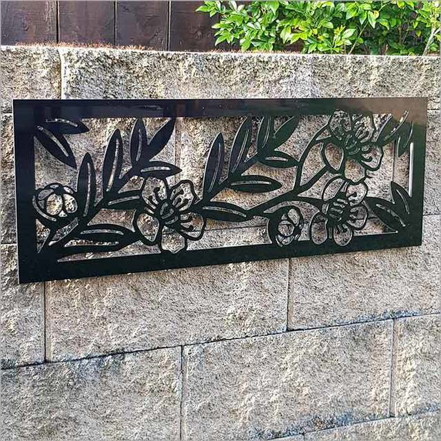 Large panel wall art featuring a Manuka design, ideal for indoor or outdoor display, crafted from durable aluminum composite.