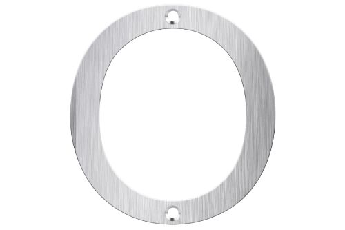 Brushed stainless steel letter box number 'O', 80mm tall, durable and stylish for mailbox personalization and visibility.