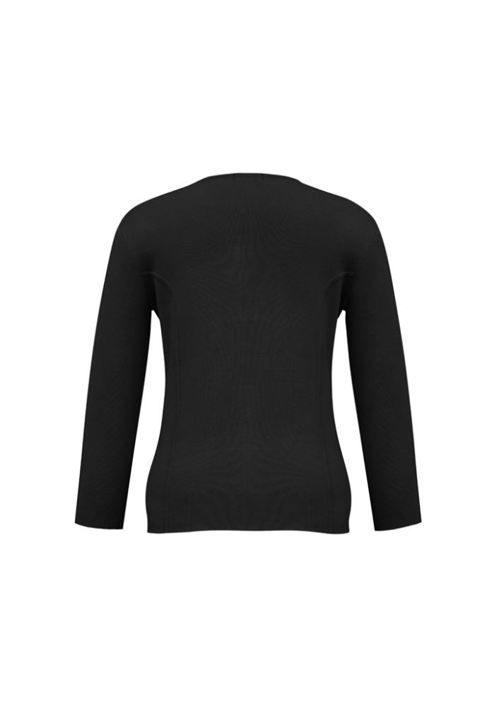 Black ladies 2-way zip cardigan in size 3XL, combining comfort and style for versatile layering.